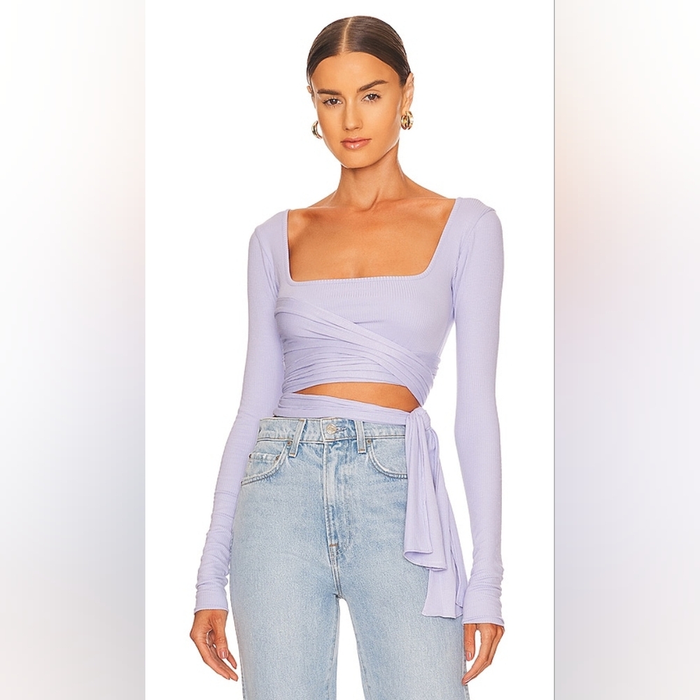 Lama Jouni redefining essentials crop wrap top size S small